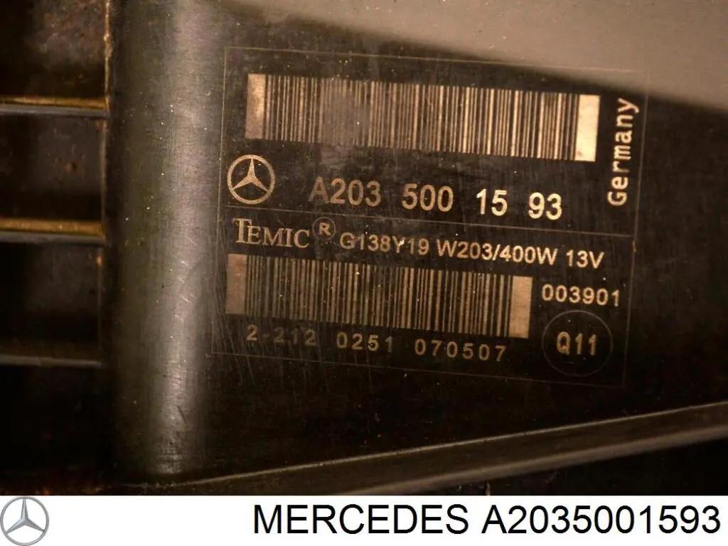 Купить A2035001593 Mercedes Диффузор вентилятора в сборе с мотором и крыльчаткой