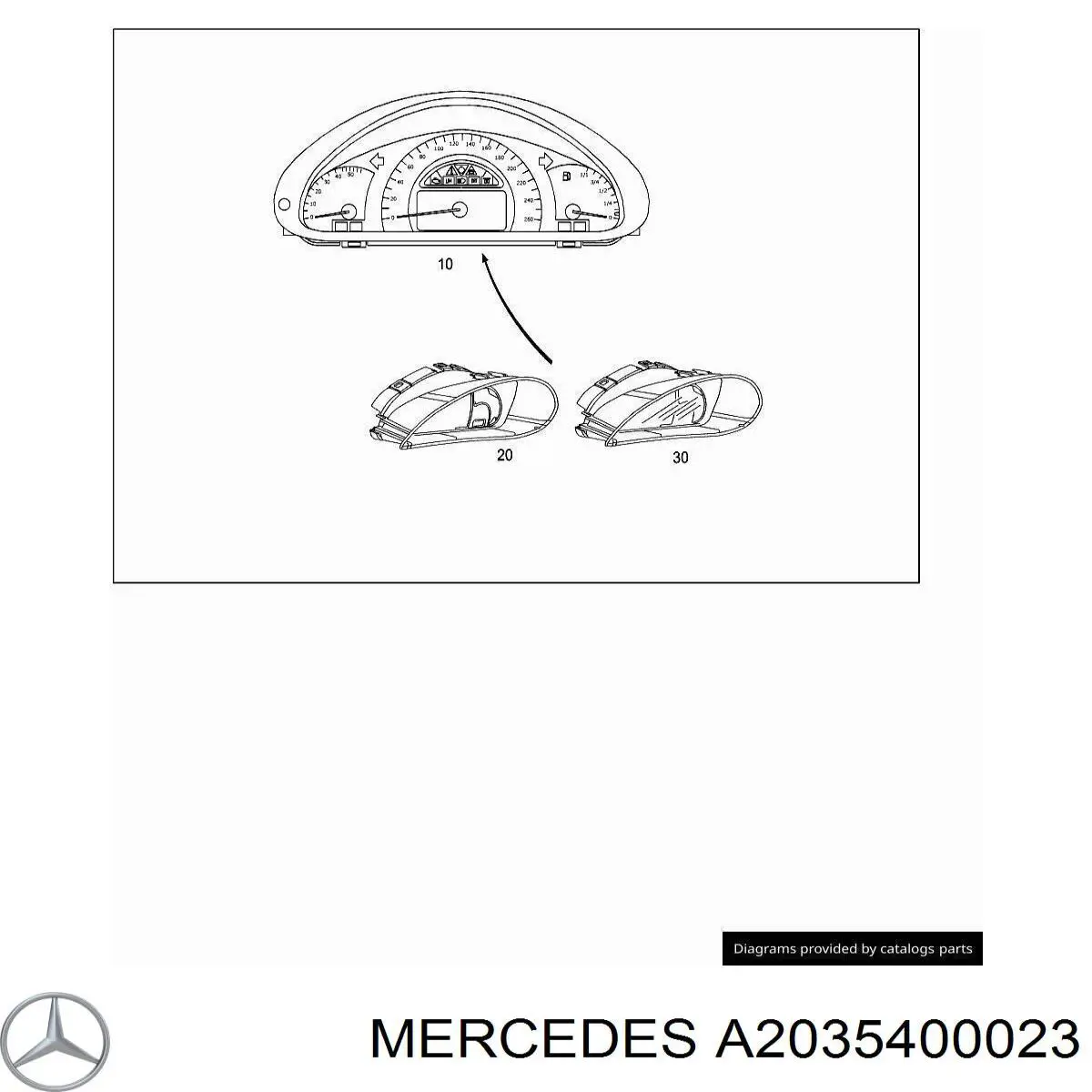 Облицовка щитка приборов "торпедо" A2035400023 Mercedes