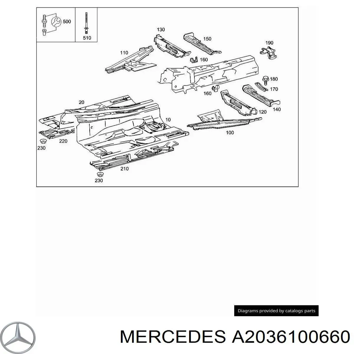 Днище кузова A2036100660 Mercedes