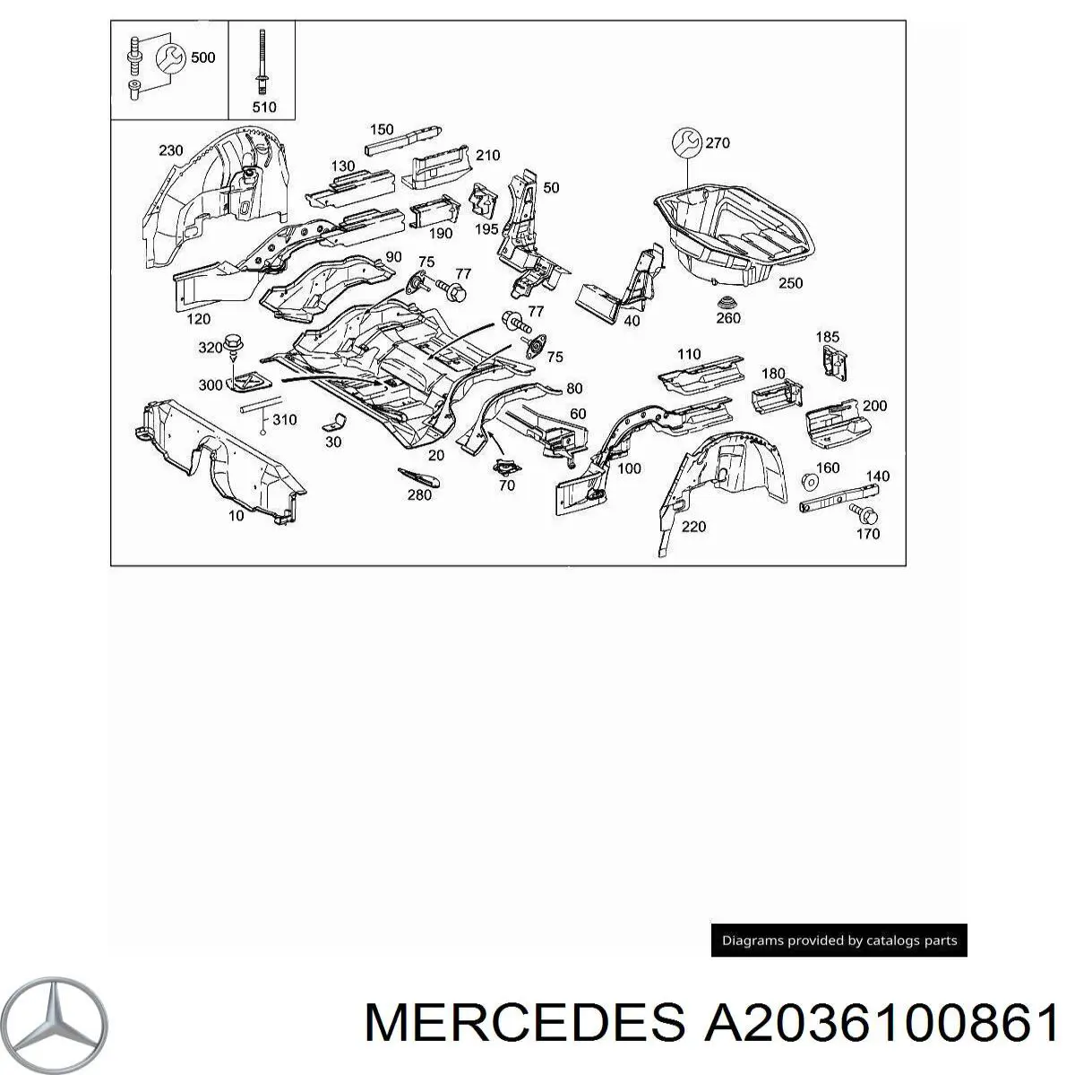 Днище кузова A2036100861 Mercedes