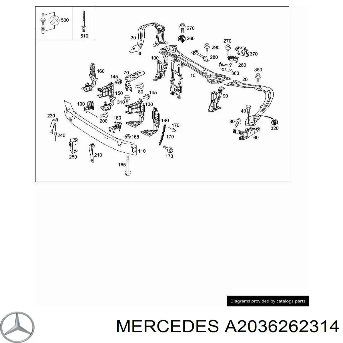 A2036262314 Mercedes Крепление фары передней, левой