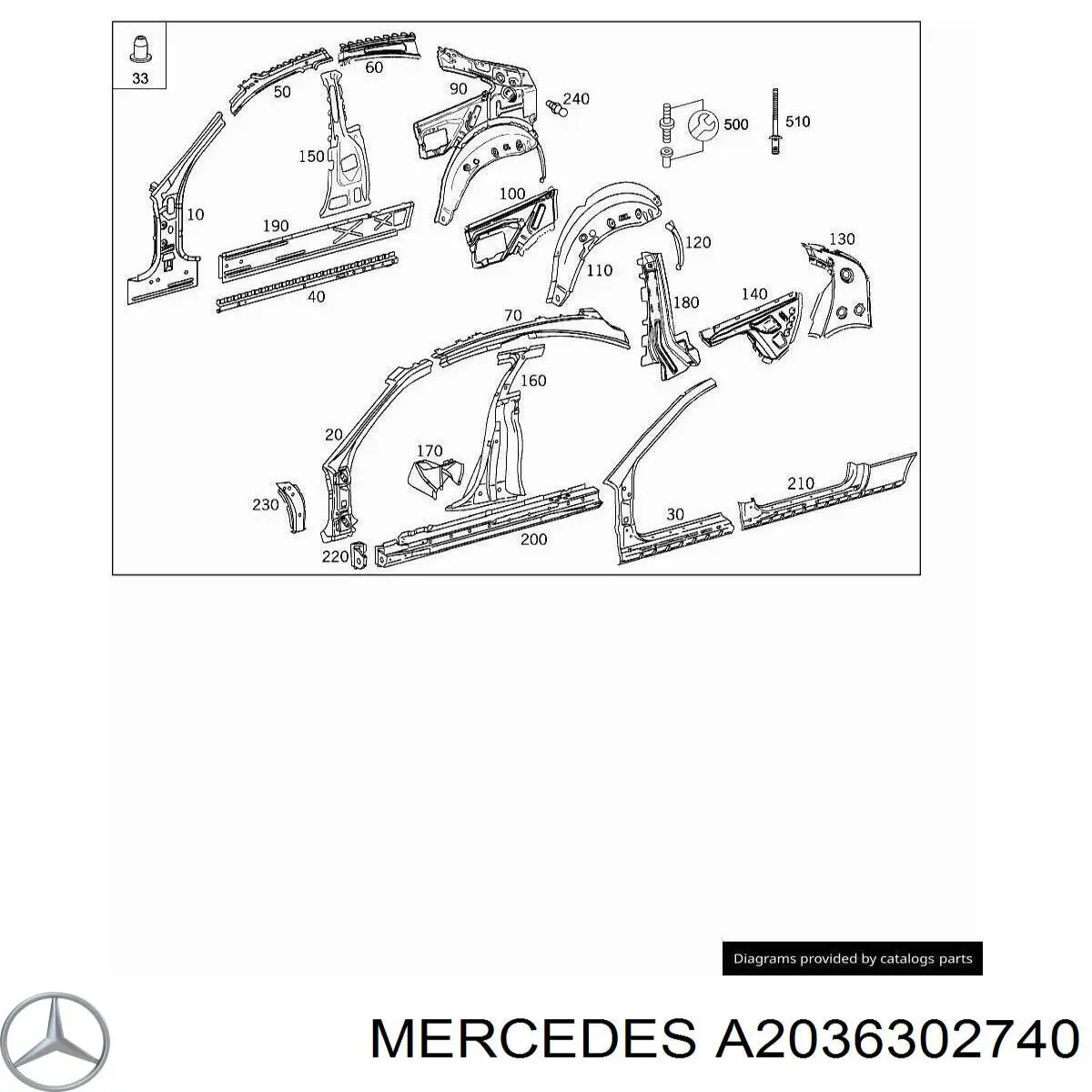  Mercedes A2036360940 цена, от 40.95 USD