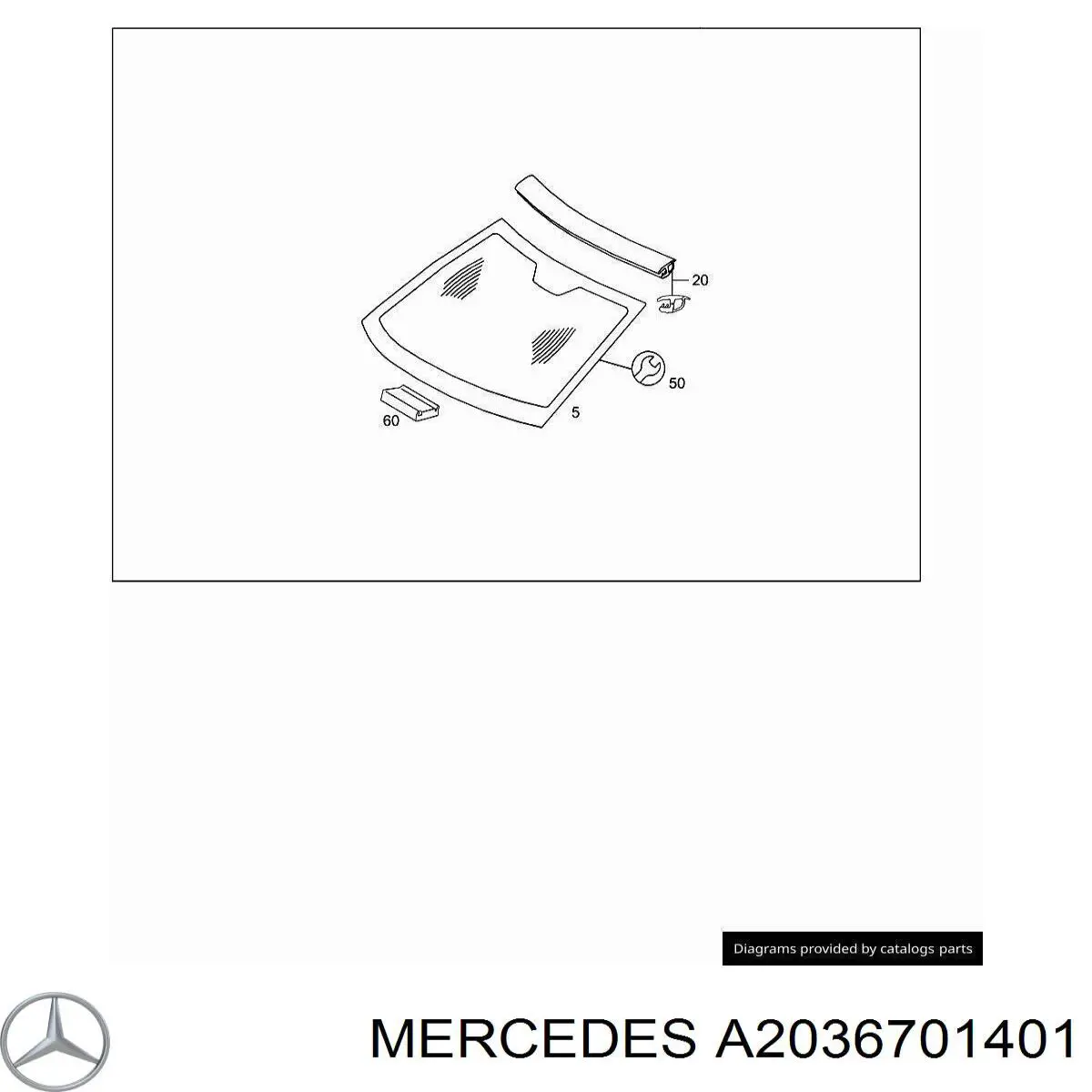 2036701401 Mercedes Автостекло