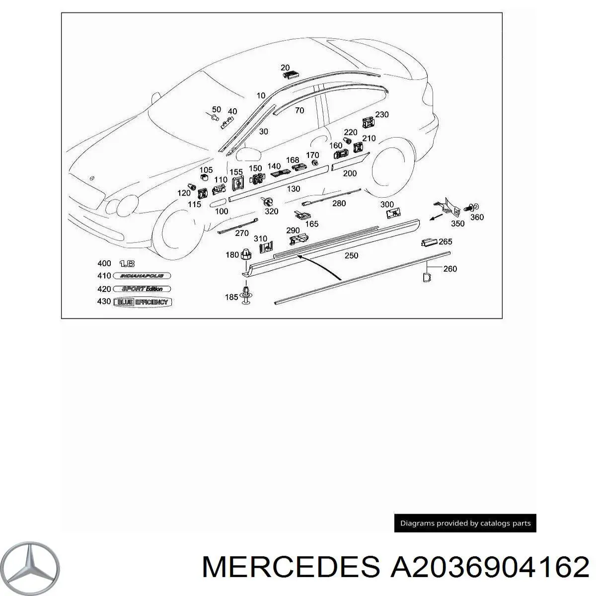 Купить A2036904162 Mercedes 