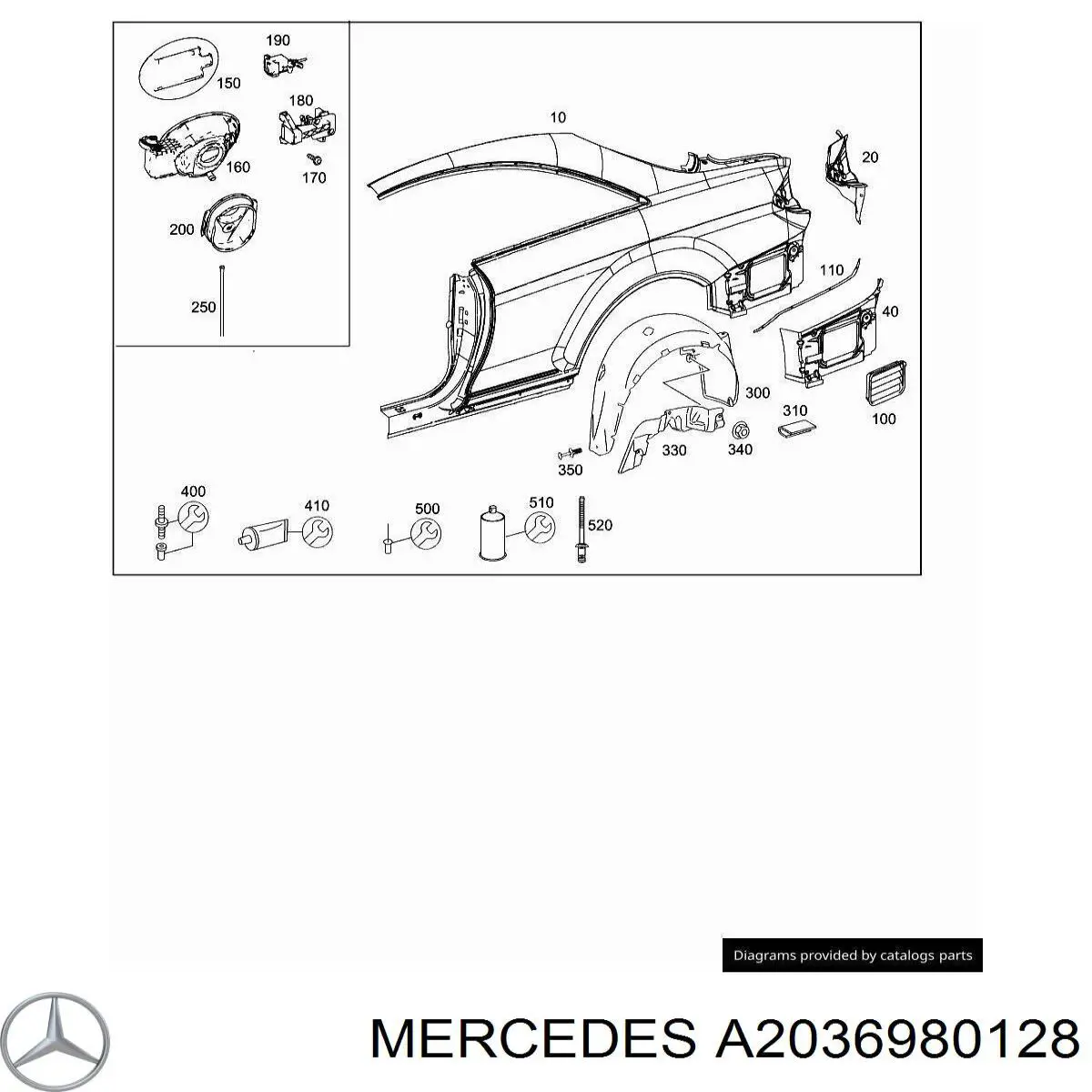  Mercedes A2036980128 цена, от 0.85 USD
