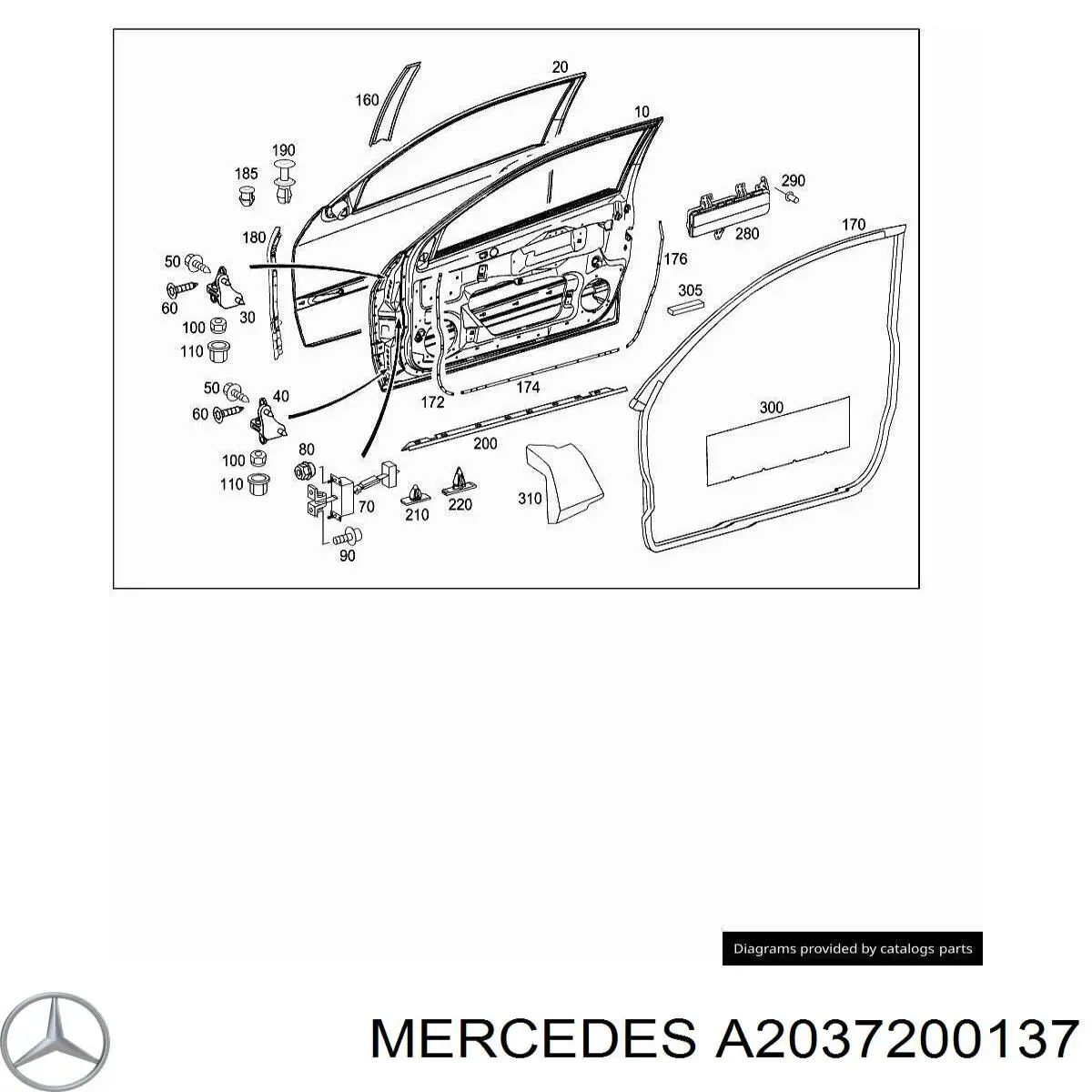 Петля водительской двери Mercedes 2037200137 цена, от 8.87 USD