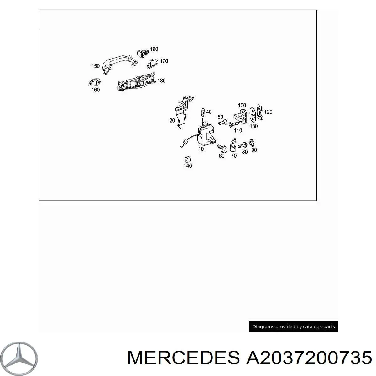 A2037200735 Mercedes Замок двери задней левой