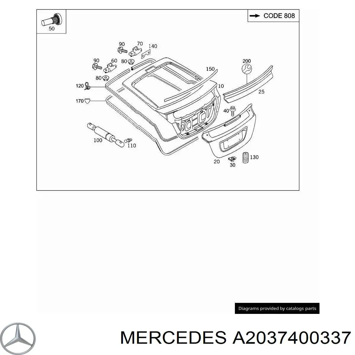 A2037400337 Mercedes Петля багажника