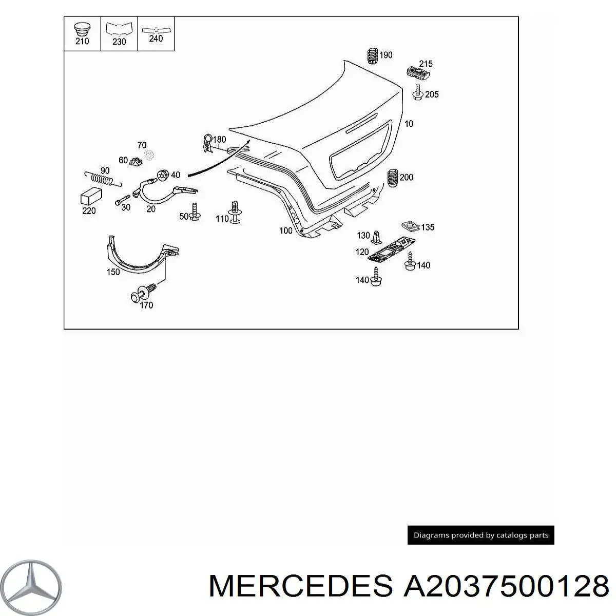 Петля багажника на Mercedes C (W203)