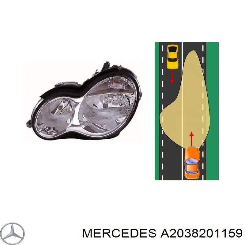Фара левая Mercedes A2038201159 цена, от 111.59 USD