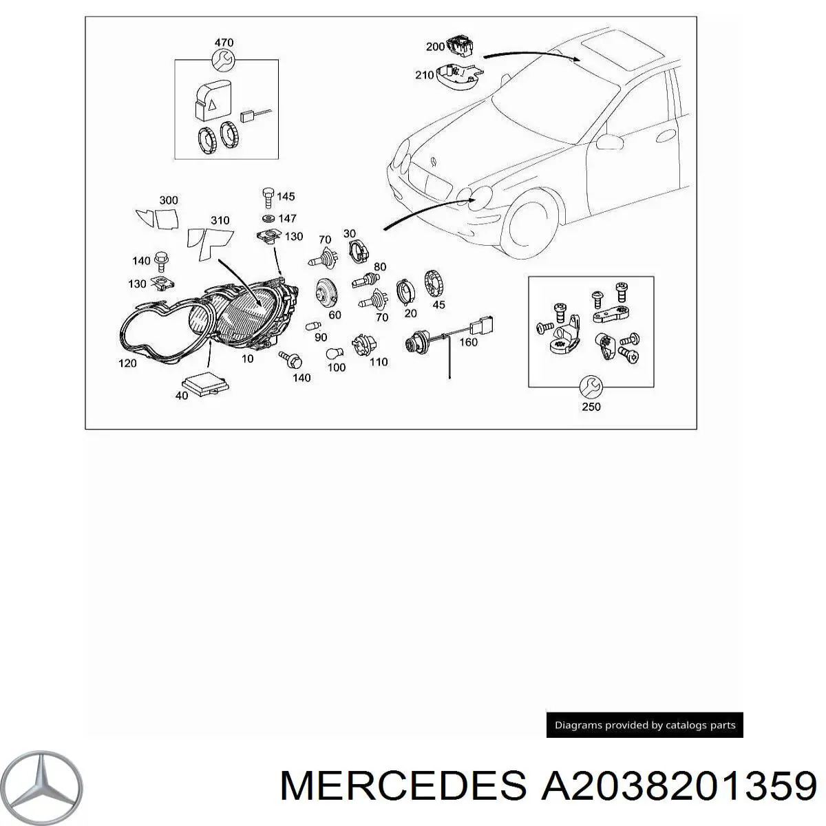 Фара левая A2038201359 Mercedes