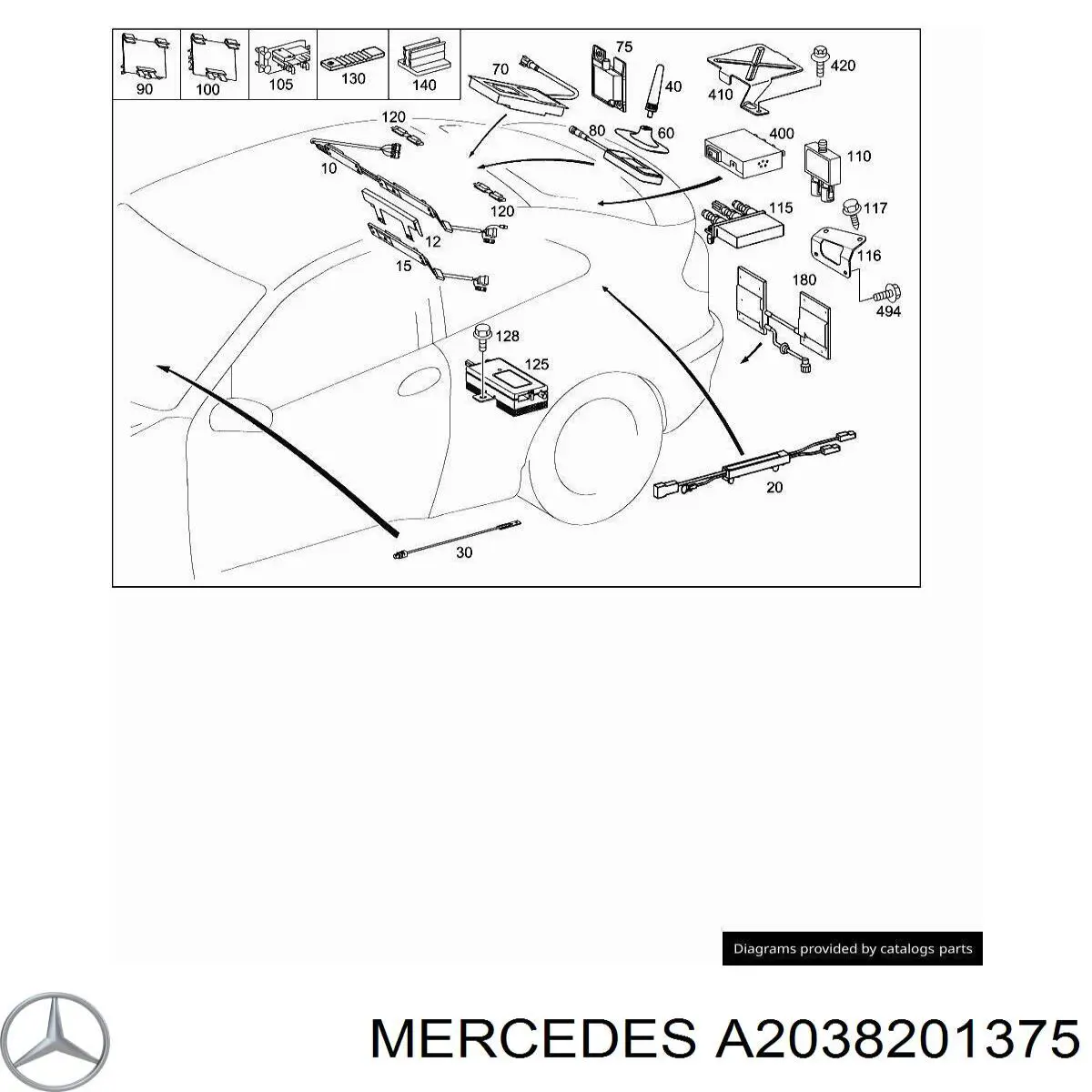  Mercedes A2038201375 цена, от 51.28 USD