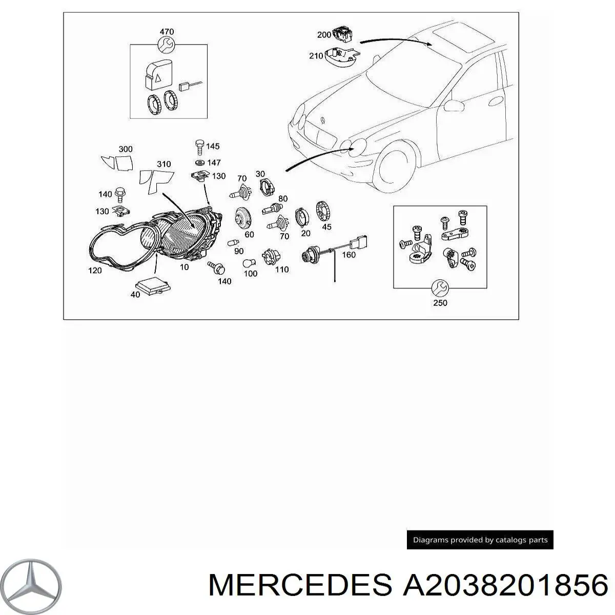 A2038201856 Mercedes фара противотуманная правая