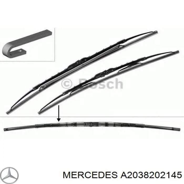 A2038202145 Mercedes limpa-pára-brisas do pára-brisas, kit de 2 un.