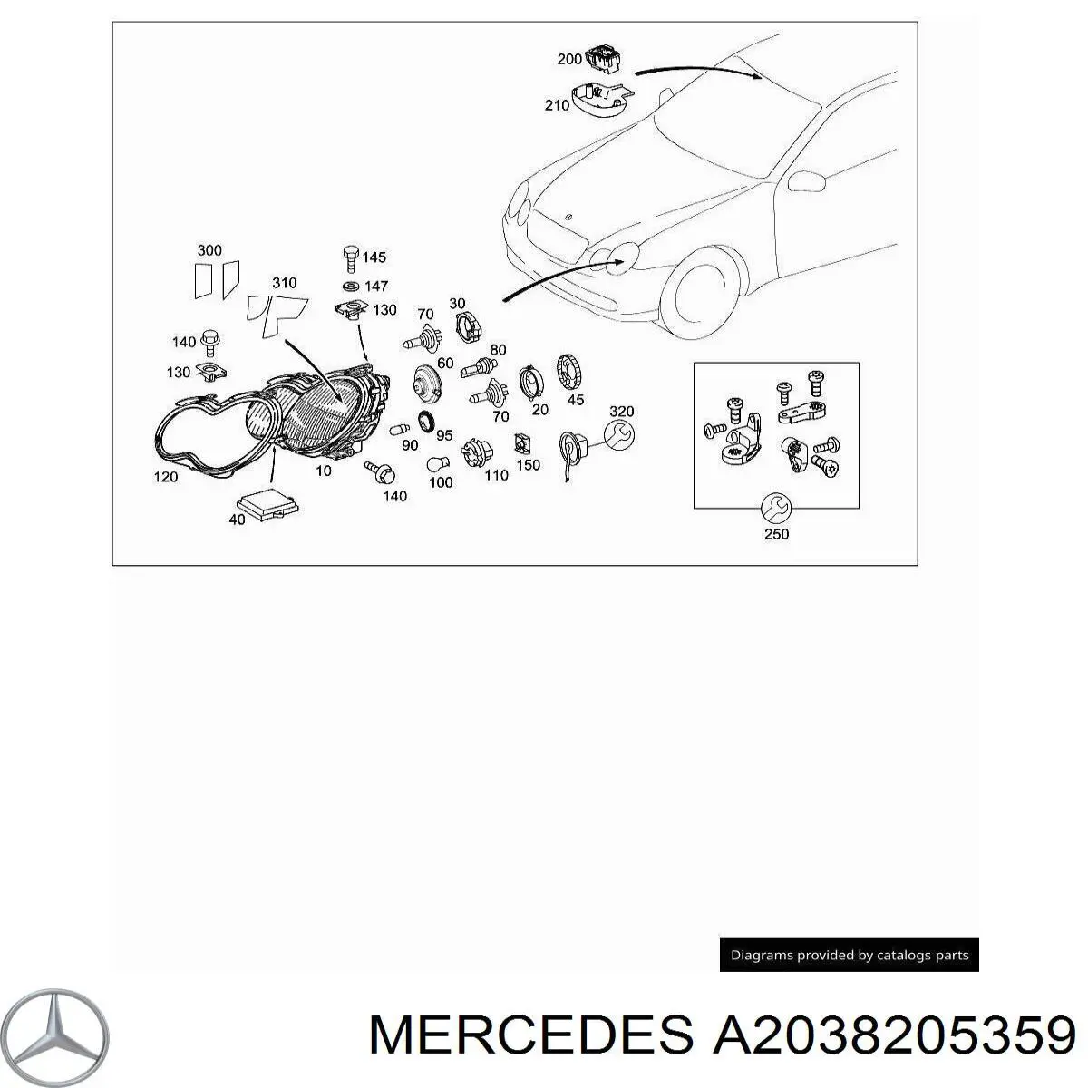 203820 Mercedes Фара