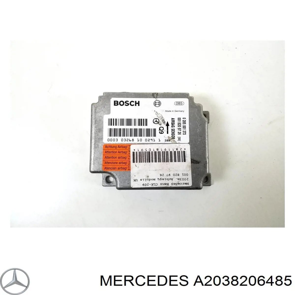 A203820648564 Mercedes módulo processador de controlo da bolsa de ar (centralina eletrônica airbag)