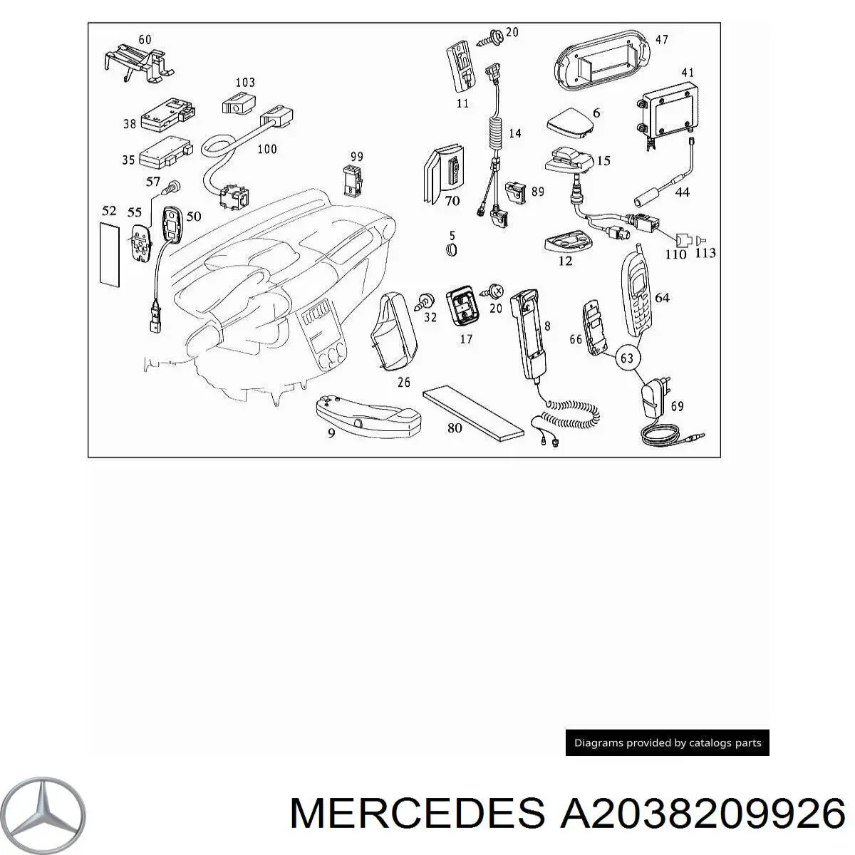 Блок управления телефоном Mercedes 2038205185 цена, от 6.33 USD