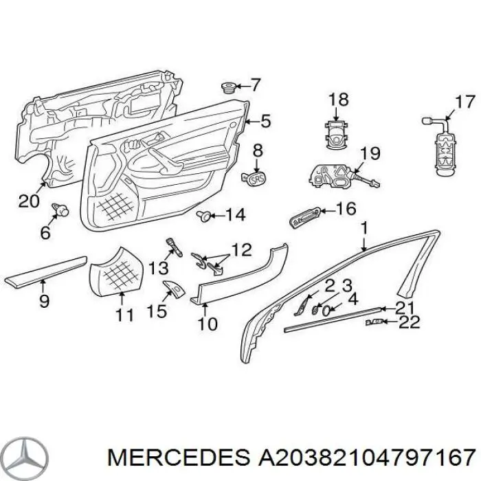 Кнопки переднего левого стекло подъемника на Mercedes C (S203)
