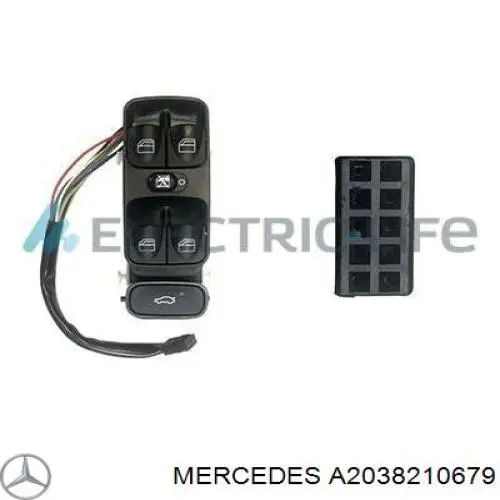 A2038210679 Mercedes кнопочный блок управления стеклоподъемником передний левый