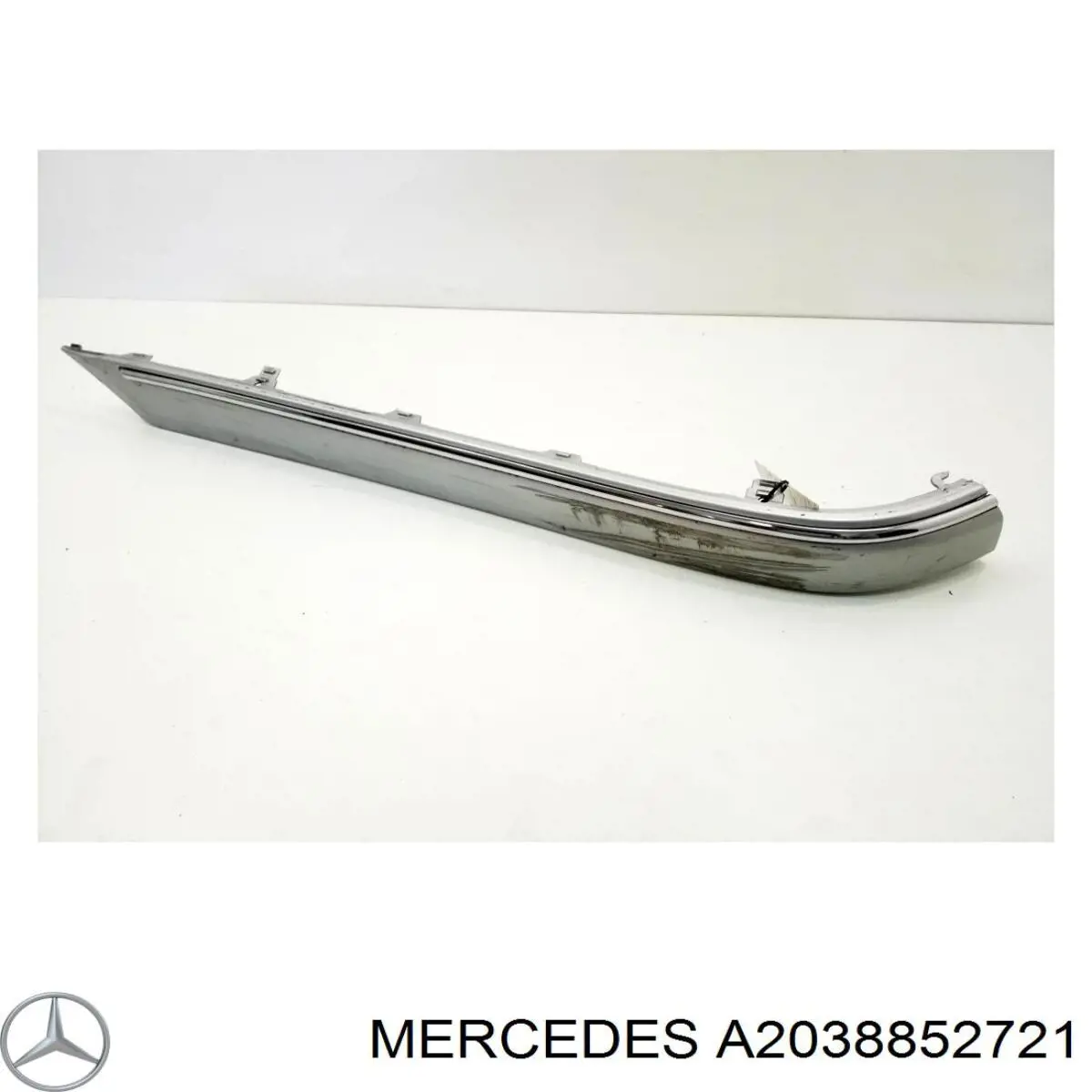 A2038852721 Mercedes placa sobreposta do pára-choque traseiro esquerdo