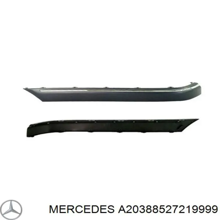 A20388527219999 Mercedes placa sobreposta do pára-choque traseiro esquerdo