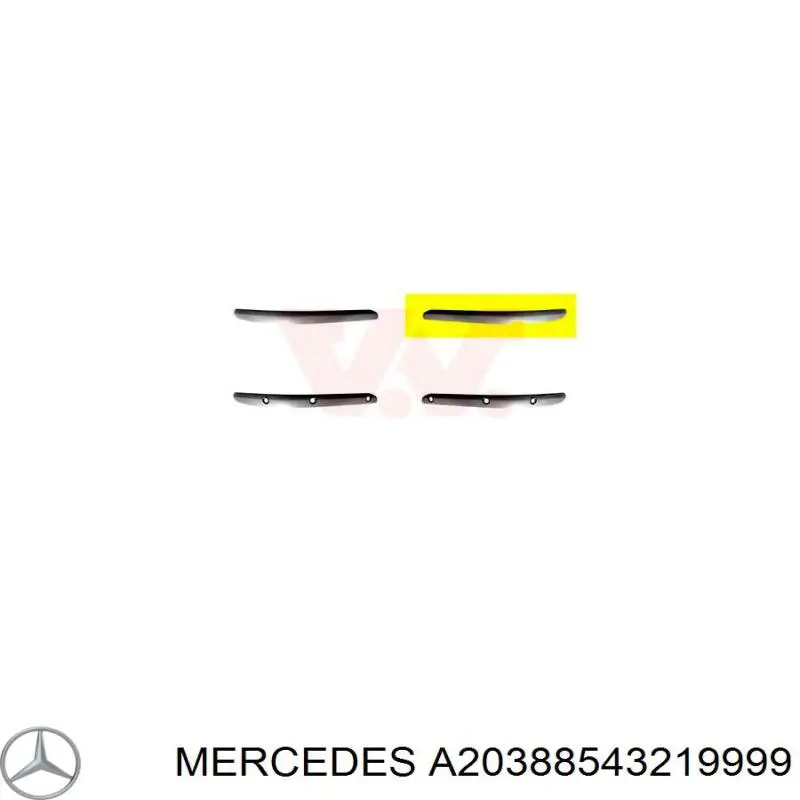 Купить A2038854321 Mercedes Молдинг бампера переднего левый