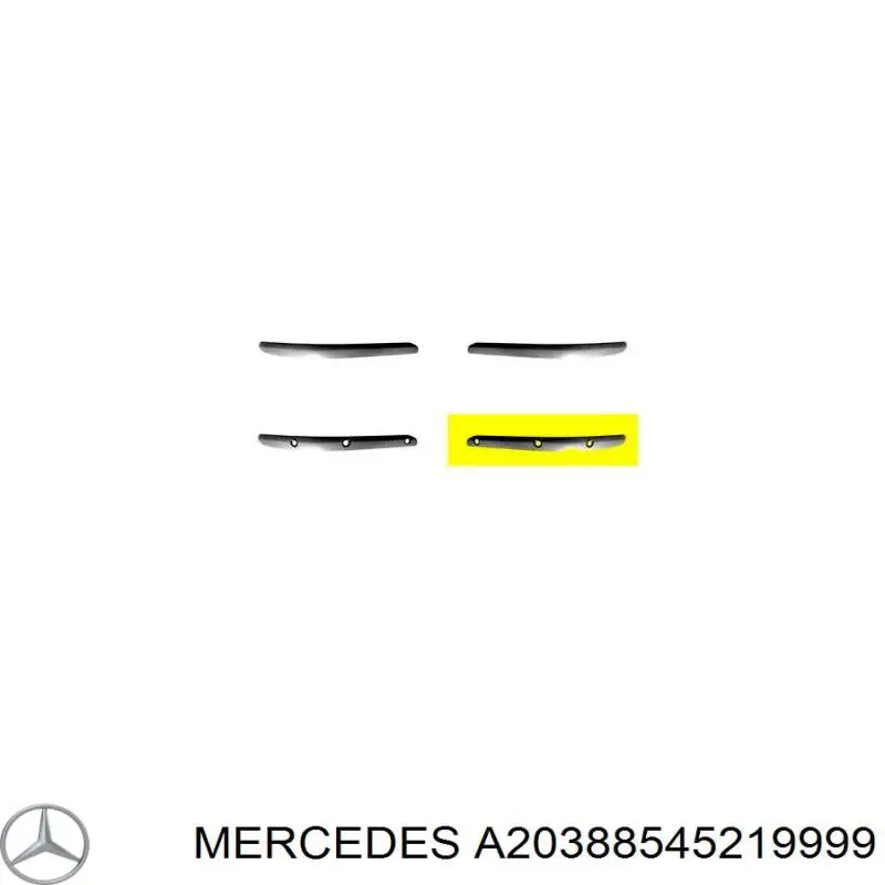 Молдинг бампера переднего левый Mercedes A20388545219744 цена, от 266.70 USD