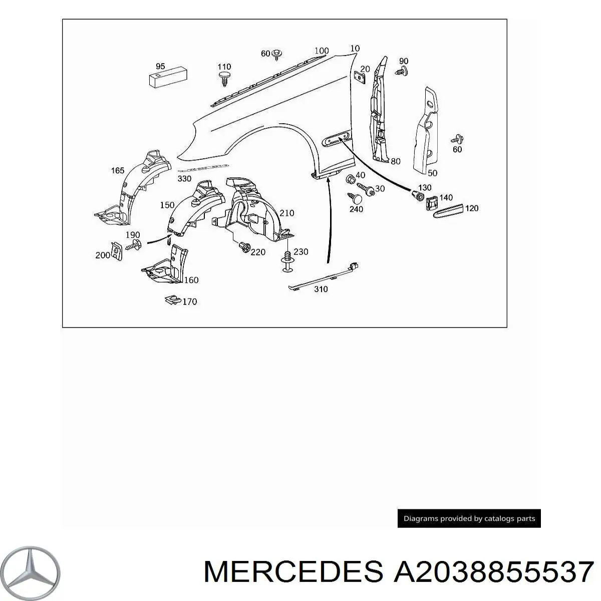  Mercedes A2038855537 цена, от 40.55 USD