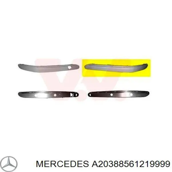 Молдинг бампера переднего левый Mercedes A20388561219999 цена, от 12.98 USD