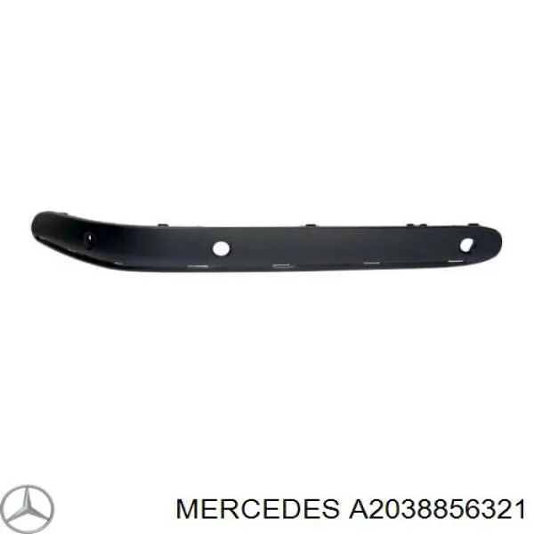 Купить A2038856321 Mercedes Молдинг бампера переднего левый