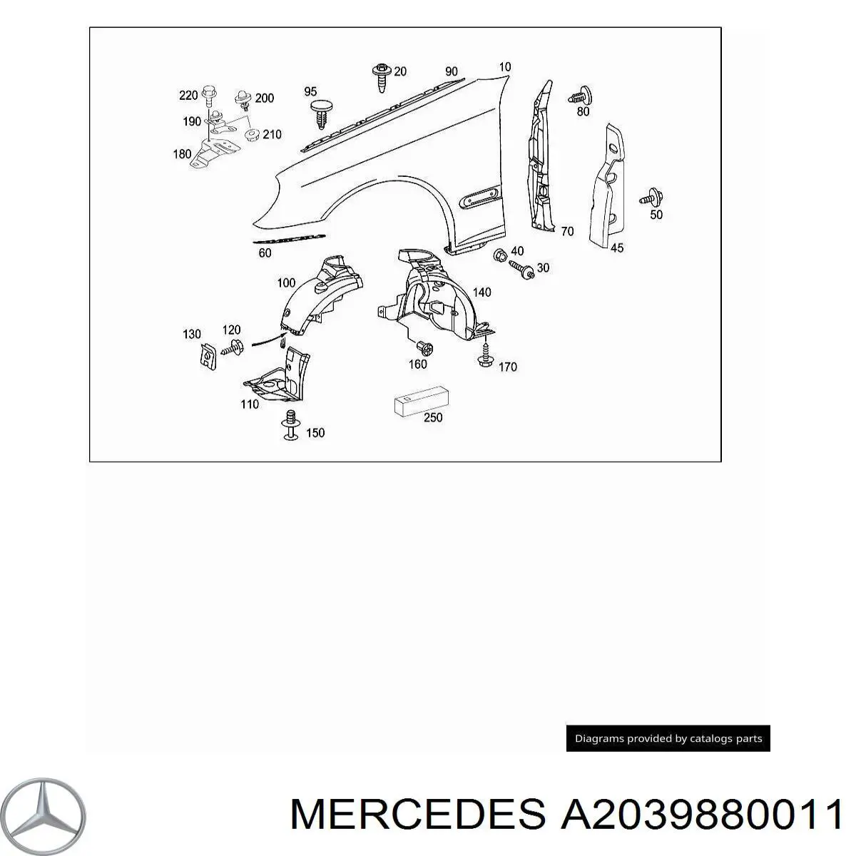 A2039880011 Mercedes Буфер капота резиновый