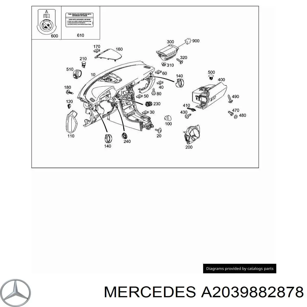 A2039882878 Mercedes Хомут глушителя задний
