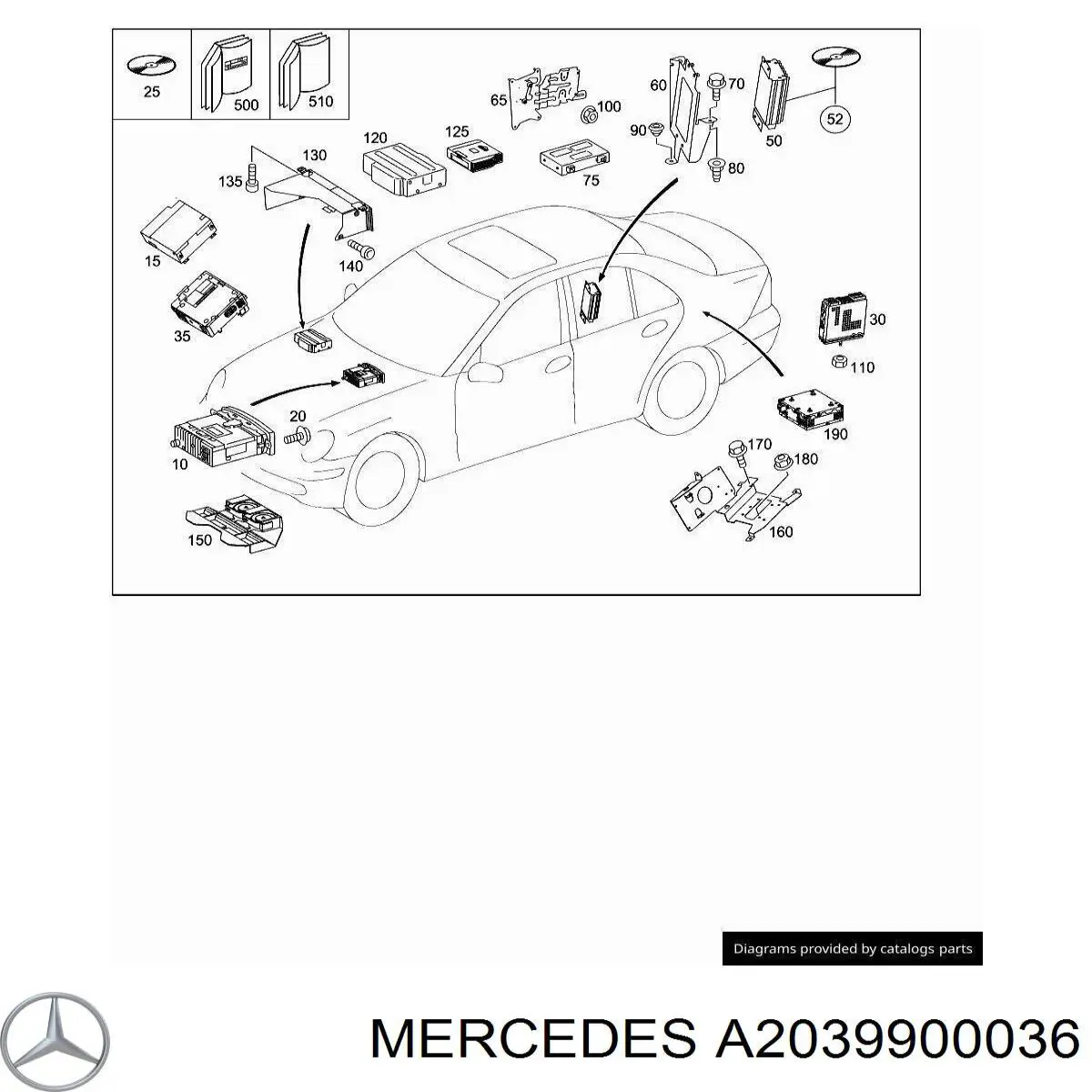  Mercedes A2039900036 цена, от 0.66 USD