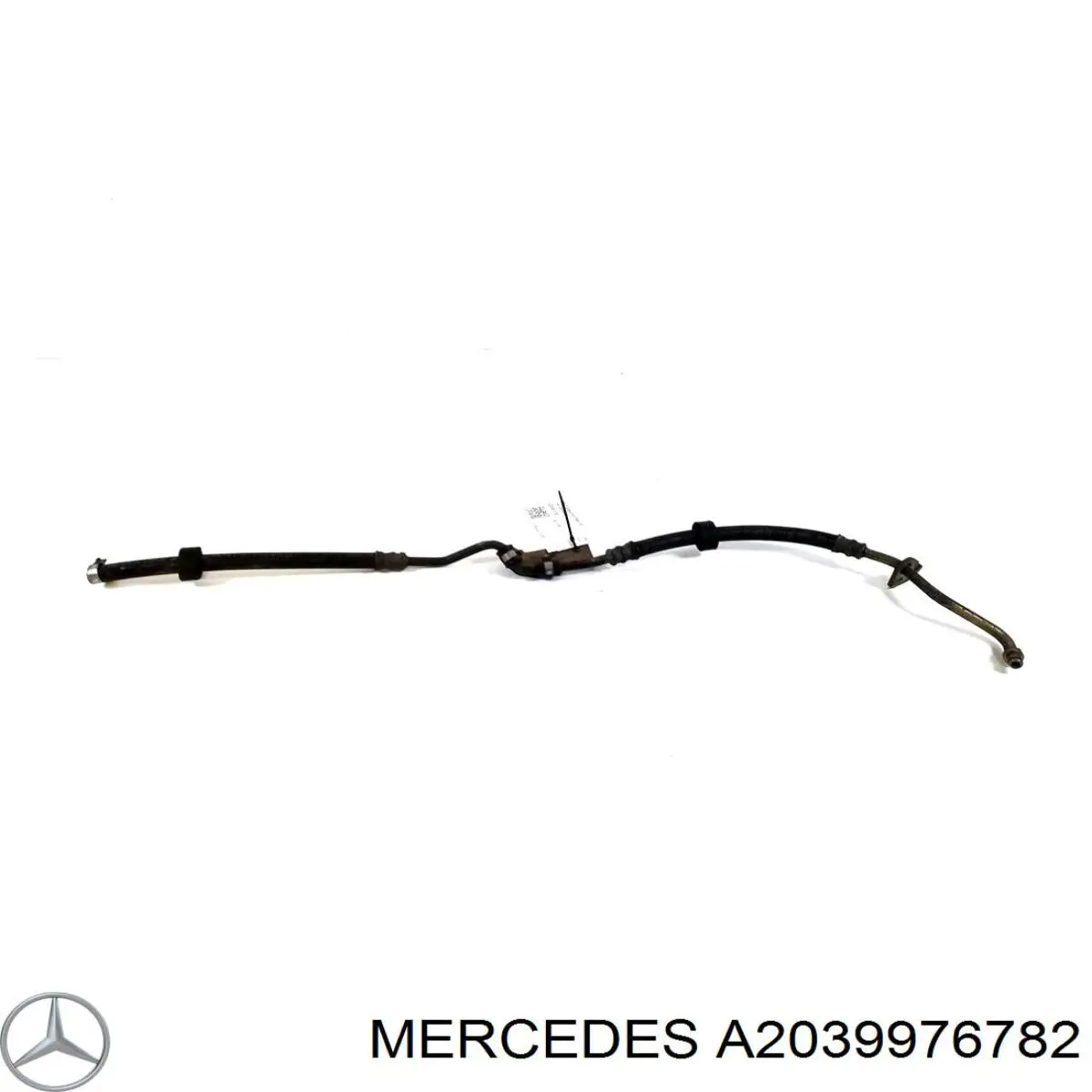 A203997678264 Mercedes mangueira da direção hidrâulica assistida de pressão baixa, desde a cremalheira (do mecanismo até o radiador)