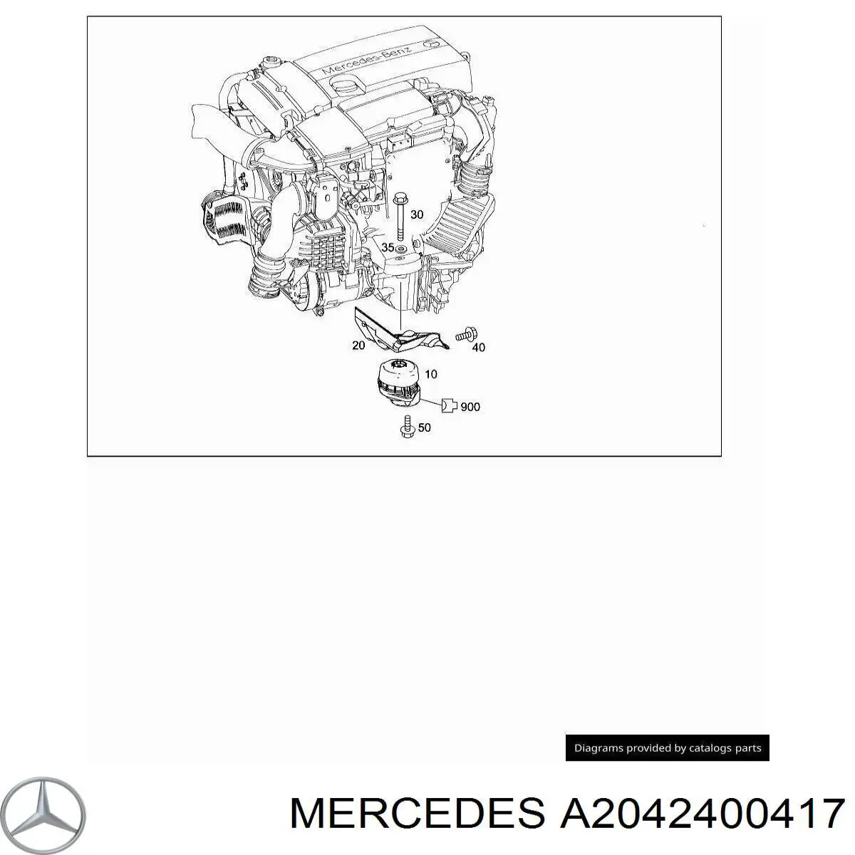 Левая подушка двигателя A2042400417 Mercedes