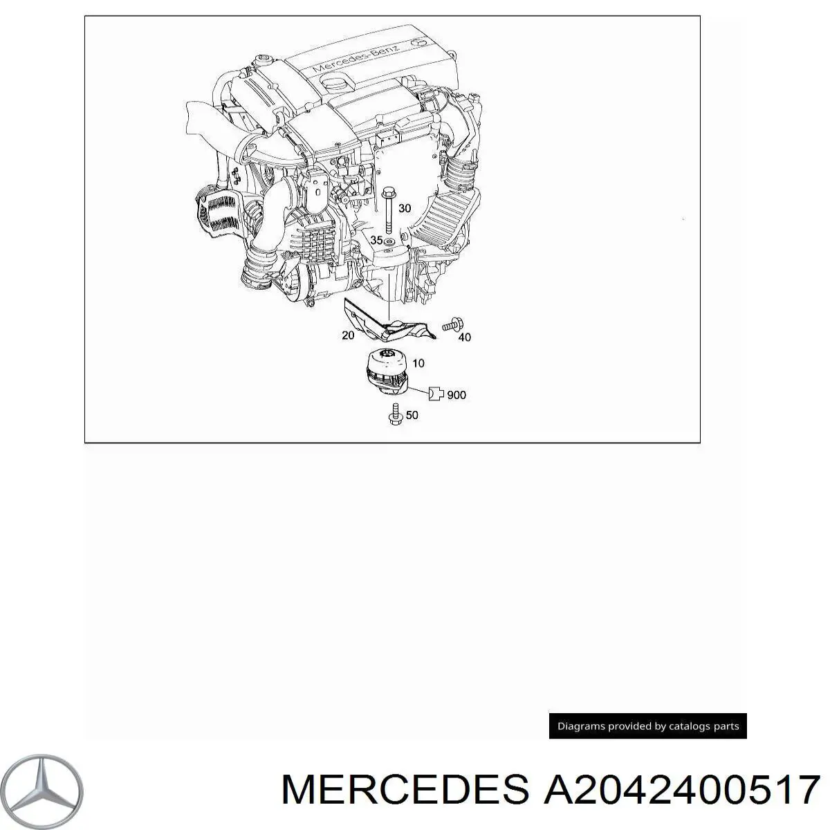 A2042400517 Mercedes подушка (опора двигателя правая)