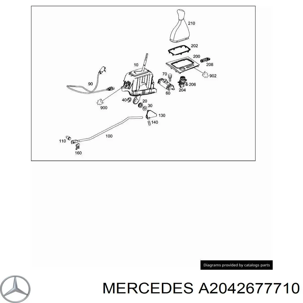 Купить A2042677710 Mercedes Ручка КПП