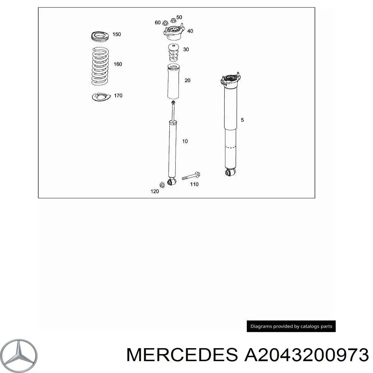 Опора амортизатора заднего A2043200973 Mercedes