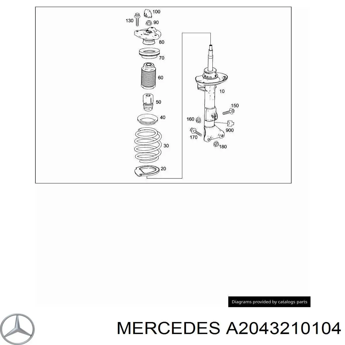 A2043210104 Mercedes mola dianteira