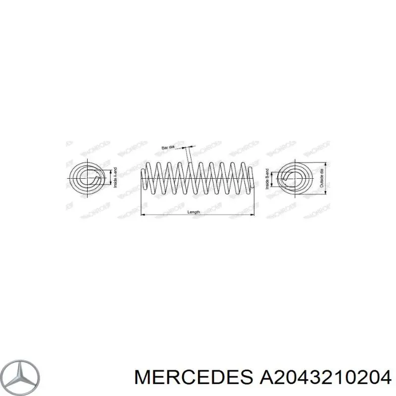 A2043210204 Mercedes пружина передняя