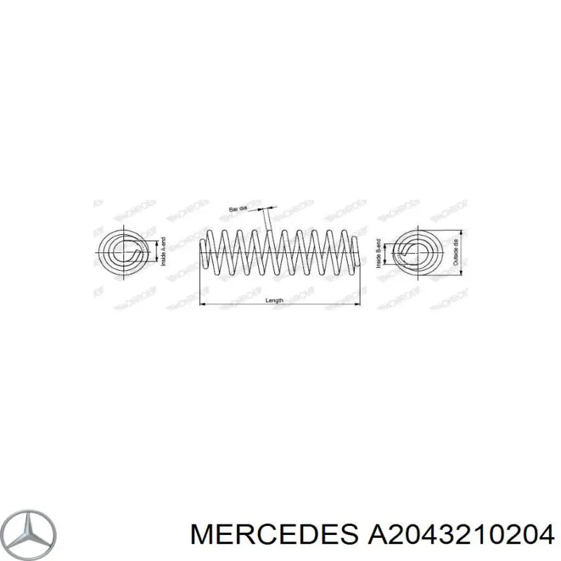 Передняя пружина A2043210204 Mercedes