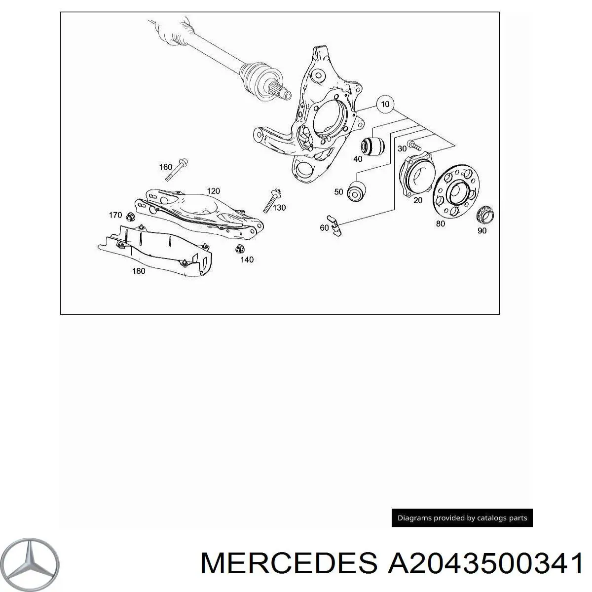 Кулак поворотный левый Mercedes 2043500341