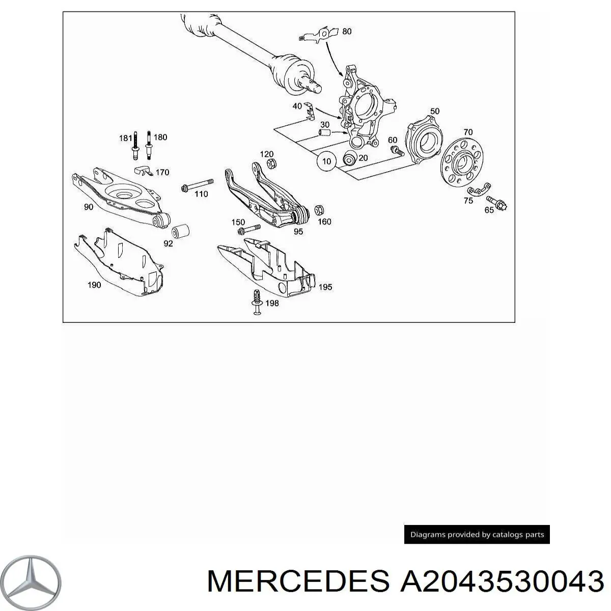 Сайлентблок цапфы задней A2043530043 Mercedes