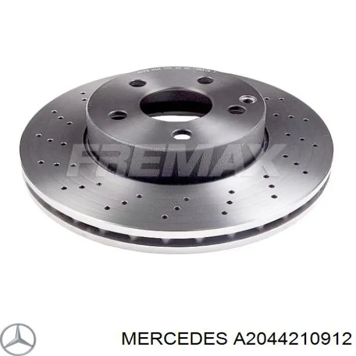 Передний тормозной диск Mercedes A2044210912