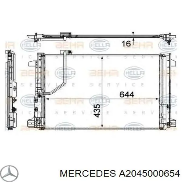Радиатор кондиционера Mercedes A2045000654
