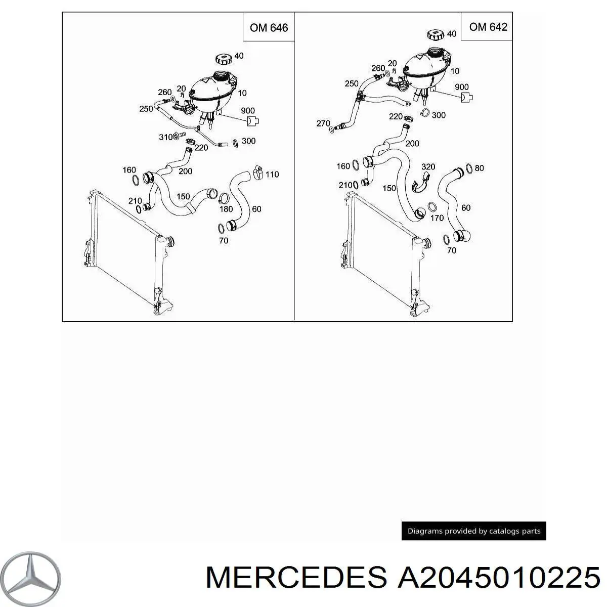 A2045010225 Mercedes Шланг термостата