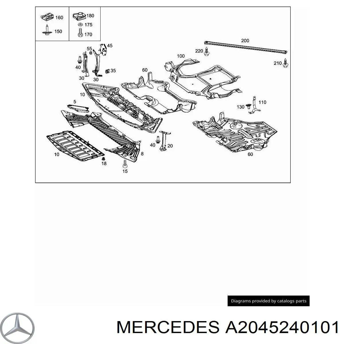 A2045240101 Mercedes защита двигателя, поддона (моторного отсека)