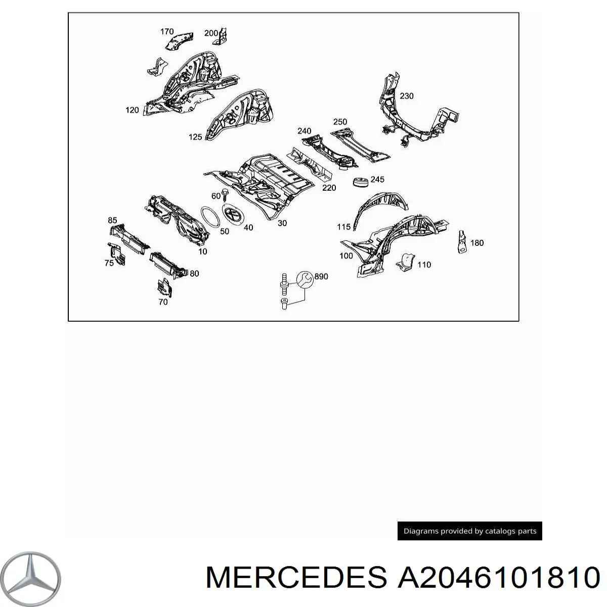A2046101810 Mercedes Четверть задняя правая