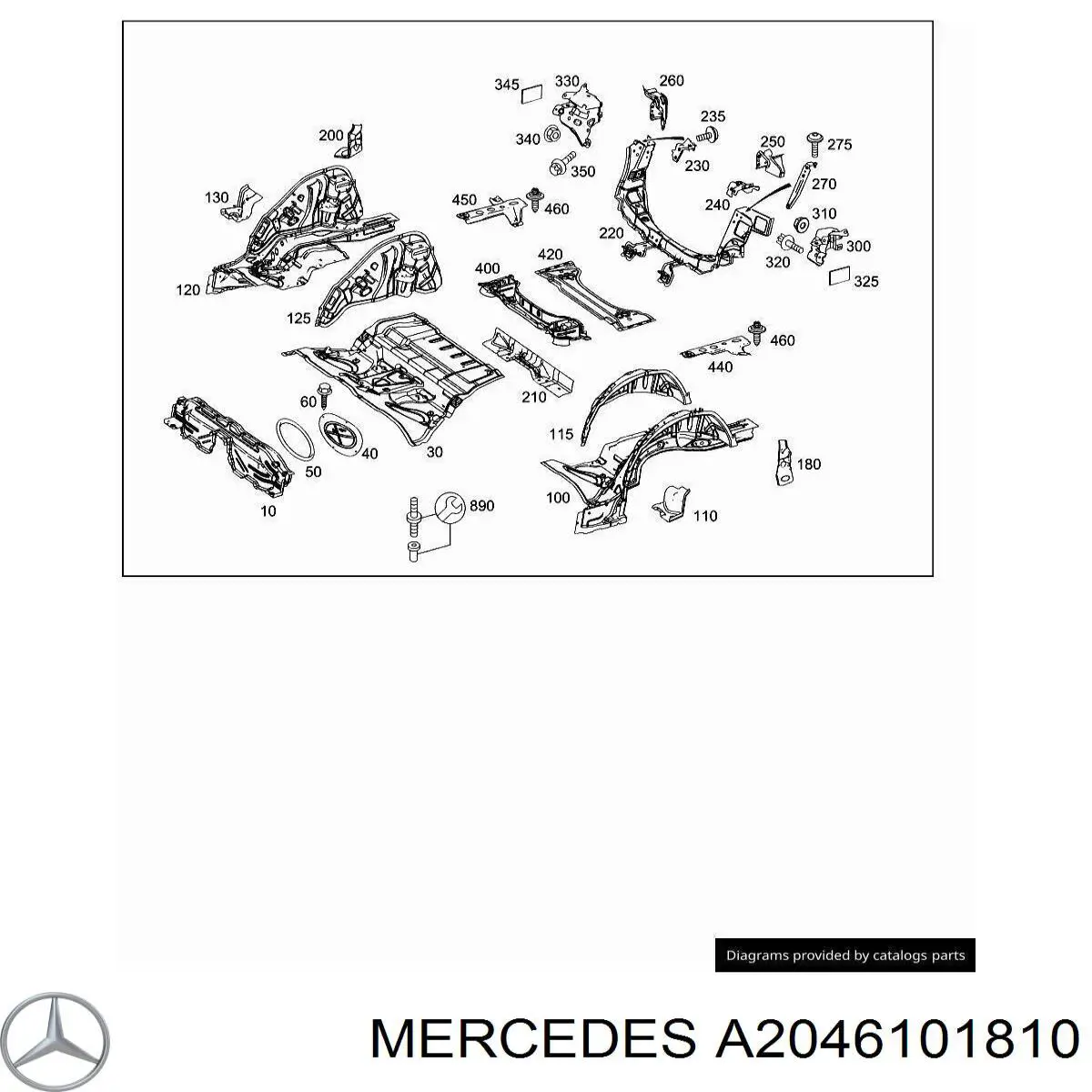 Лонжерон рамы задний правый Mercedes A2046101810 цена, от 126.70 USD