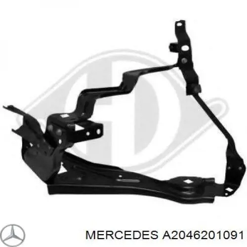 A2046201091 Mercedes suporte direito do radiador (painel de montagem de fixação das luzes)